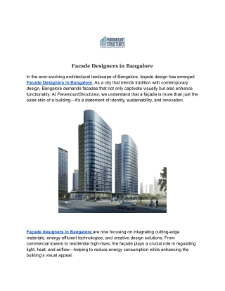 Facade Designers in Bangalore