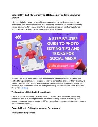Step-by-Step Editing Tips to Transform Your Photos for Social Media Impact