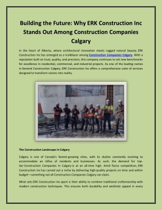 Building the Future: Why ERK Construction Inc Stands Out Among Construction Comp