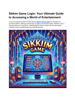Sikkim Game Login
