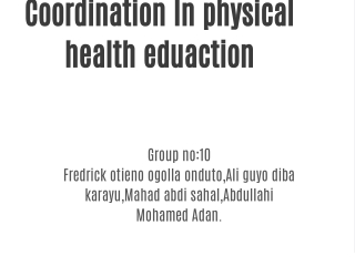 Cordination In PHE
