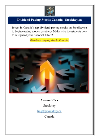 Dividend Paying Stocks Canada | Stockkey.ca