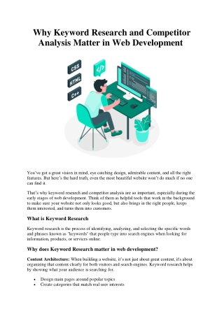 Why Keyword Research and Competitor  Analysis Matter in Web Development