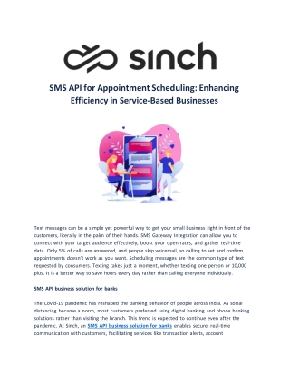 SMS API for Appointment Scheduling Enhancing Efficiency in Service-Based Businesses