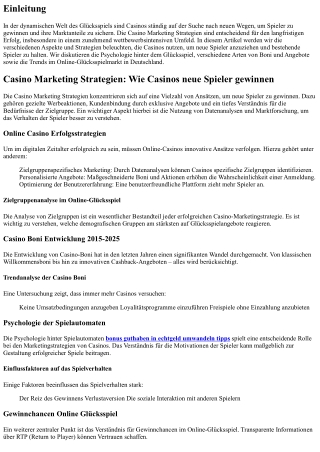 Casino Marketing Strategien: Wie Casinos neue Spieler gewinnen