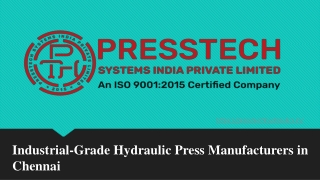 Industrial-Grade Hydraulic Press Manufacturers in Chennai