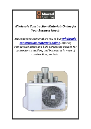 Wholesale Construction Materials Online for Your Business Needs
