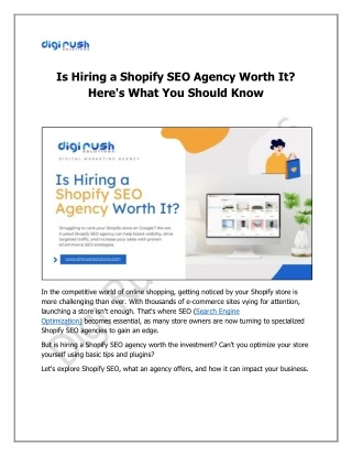 Is Hiring a Shopify SEO Agency Worth It