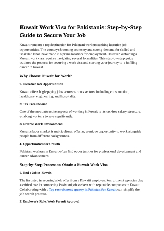 Kuwait Work Visa for Pakistanis_ Step-by-Step Guide to Secure Your Job