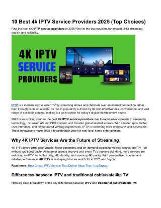 10 Best 4k IPTV Service Providers 2025 (Top Choices)