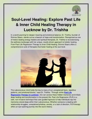 Past Life Regression Therapy in Lucknow
