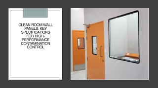 Clean Room Wall Panels: Key Specifications for High-Performance Contamination Co