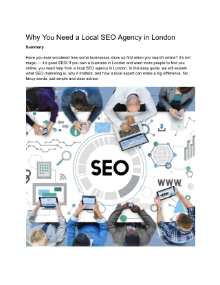 Why You Need a Local SEO Agency in London