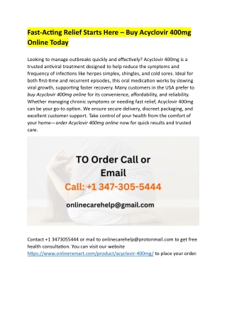 Buy Acyclovir 400mg Online Today