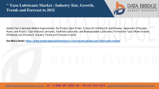 Global Yarn Lubricants Market