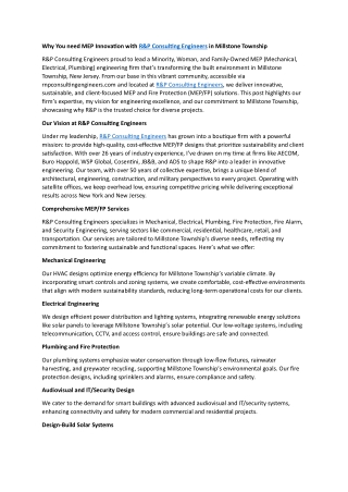 Engineer firm Millstone Township