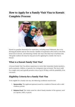 How to Apply for a Family Visit Visa to Kuwait_ Complete Process