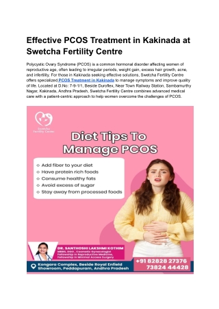 Pcos treatment in kakinada