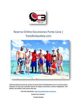 Reserva Online Excursiones Punta Cana | Transferbautista.com