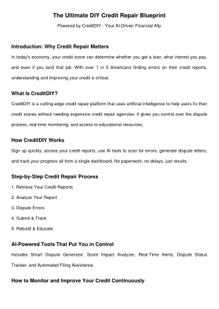The Ultimate DIY Credit Repair Blueprint – Fix Your Credit with AI Tools