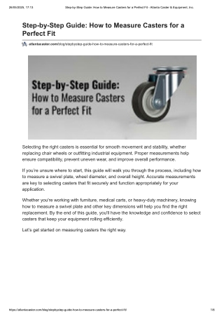 Step-by-Step Guide_ How to Measure Casters for a Perfect Fit