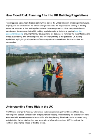 How Flood Risk Planning Fits Into UK Building Regulations