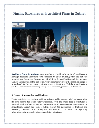Finding Excellence with Architect Firms in Gujarat