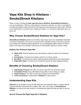 Vape Kits Shop in Kitsilano