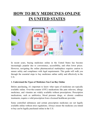 HOW TO BUY MEDICINES ONLINE IN UNITED STATES