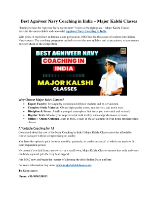 Best Agniveer Navy Coaching in India