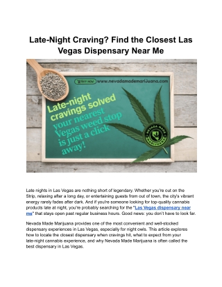 Top Tips for Finding the Best Late-Night Dispensaries in Vegas