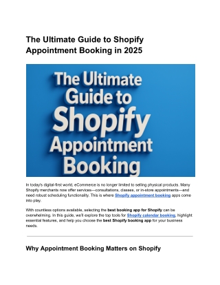 The Ultimate Guide to Shopify Appointment Booking in 2025