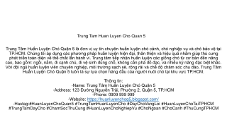 Trung Tam Huan Luyen Cho Quan 5