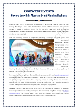 Event Planning Business In Calgary Alberta