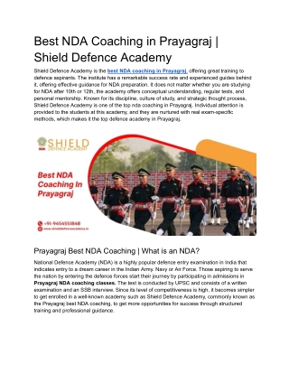 Best NDA Coaching in Prayagraj _ Shield Defence Academy (1)