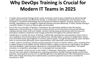 Why DevOps Training is Crucial for Modern IT