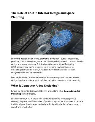 The Role of CAD in Interior Design and Space Planning