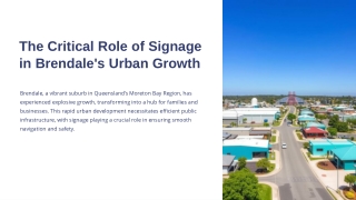 The Critical Role of Signage in Brendale's Urban Growth
