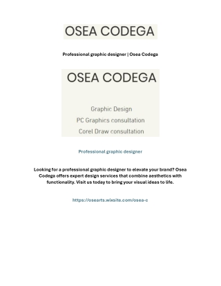 Professional graphic designer | Osea Codega