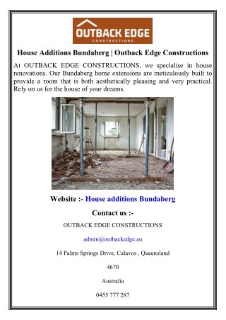 House Additions Bundaberg   Outback Edge Constructions
