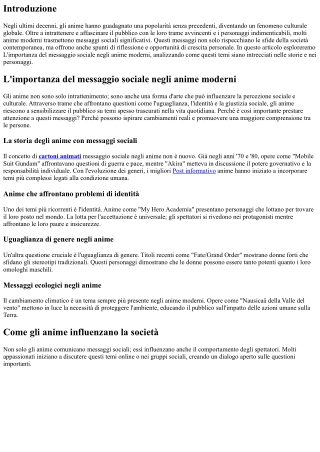 L'importanza del messaggio sociale negli anime moderni