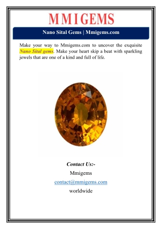 Nano Sital Gems | Mmigems.com