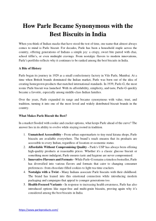 How Parle Became Synonymous with the Best Biscuits in India