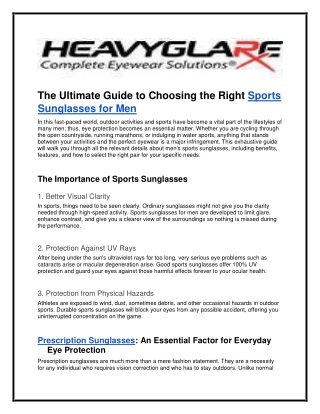 Ultimate Prescription Sunglass for Sports Performance