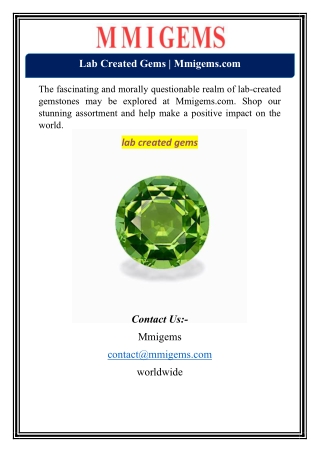 Lab Created Gems | Mmigems.com