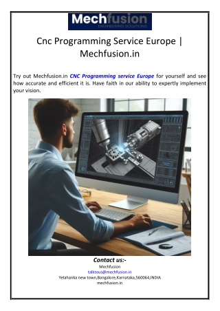 Cnc Programming Service Europe | Mechfusion.in