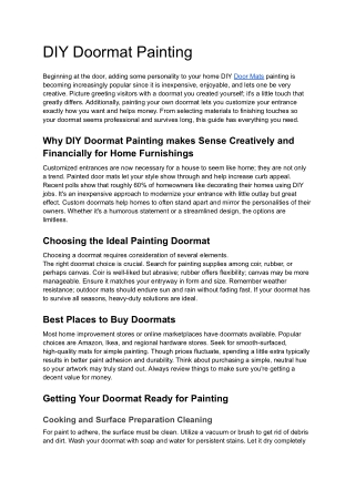 DIY Doormat Painting