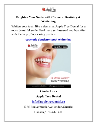 Brighten Your Smile with Cosmetic Dentistry & Whitening
