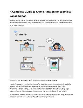 A Complete Guide to Chime Amazon for Seamless Collaboration