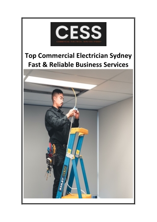 Top Commercial Electrician Sydney Fast & Reliable Business Services